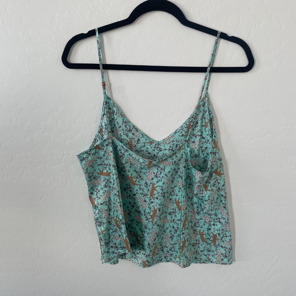 VS Floral Tiger Print Cat Sleep Lounge Pajama Blouse Artsy Classy Chic Tank Top - Picture 6 of 6